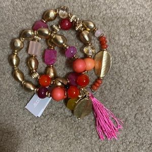 Chico’s Gold/Pink Stretch Bracelet